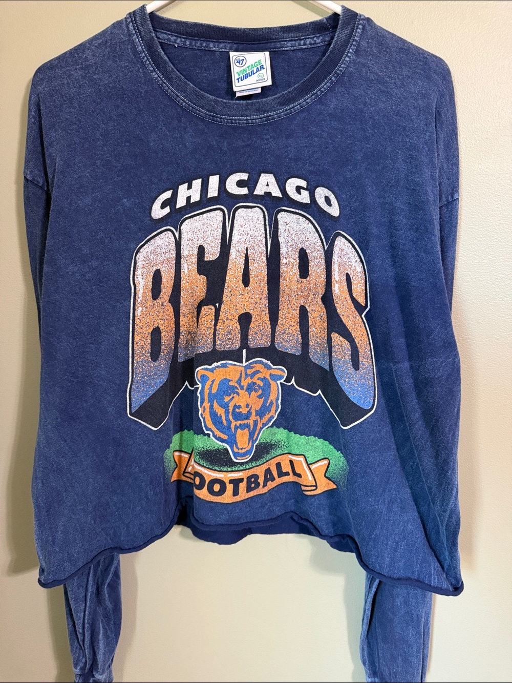47 Brand Chicago Bears Navy Blue Long Sleeve Tee